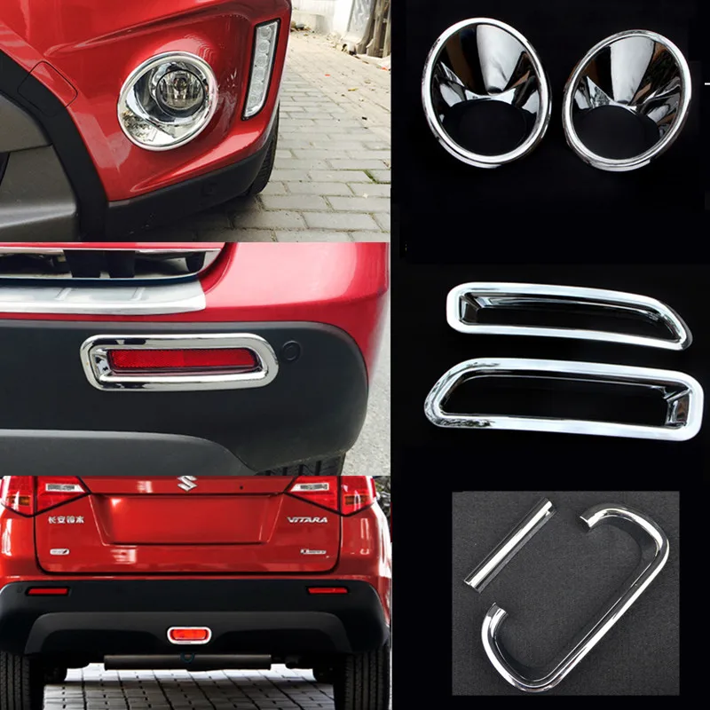 

ABS Chrome For Suzuki Vitara Escudo 2015 - 2019 Front Head / Rear Fog / Tail Brake Light Lamp Molding Garnish Cover Trim