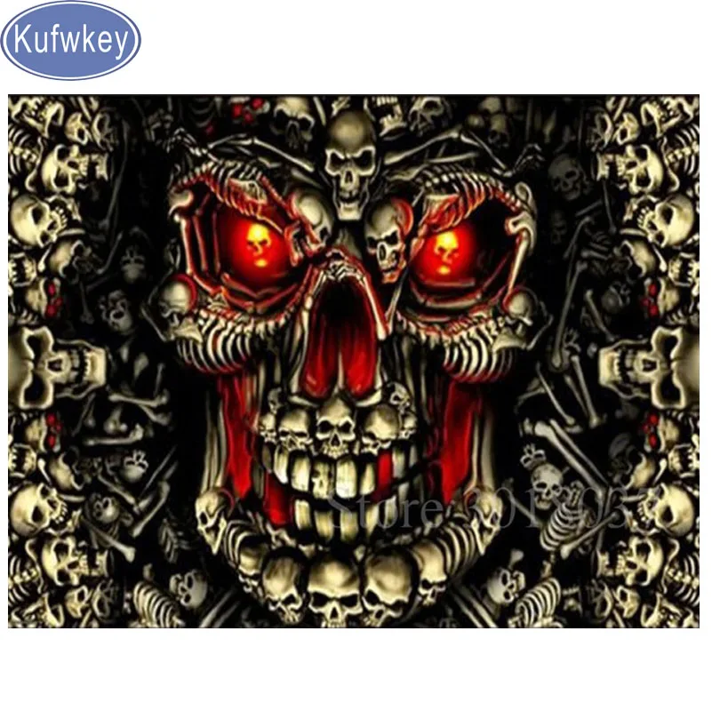 Алмазная 5d Вышивка картина из страз мозаичная стразы полноразмерная череп