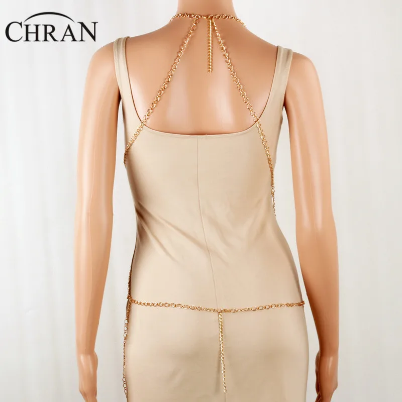 Женский бюстгальтер с лямкой на шее Chran Пляжная цепочка золотым и серебряным