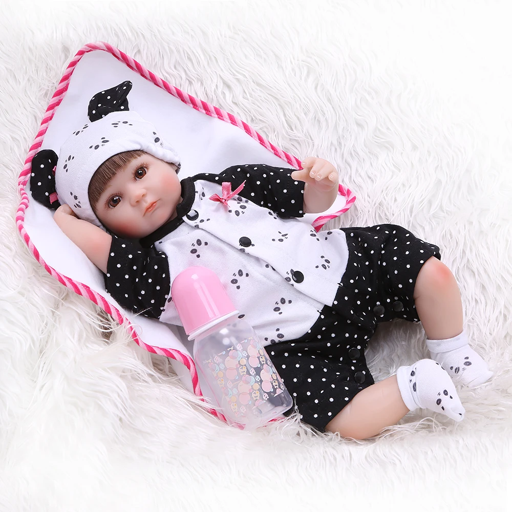 NPK 40 см Мягкая силиконовая bebe Реалистичная кукла-Новорожденный гибкий Новорожденный ребенок сладкий девочка подарок на день рождения