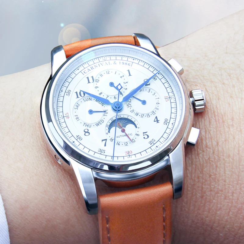 Карнавальные классические деловые автоматические механические часы мужские