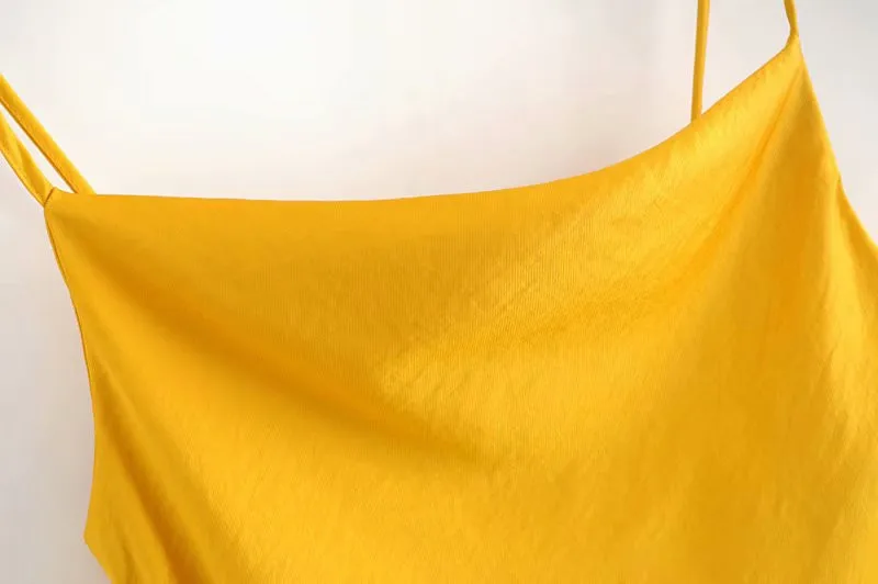 Bazaleas шикарное женское мини платье с боковой шнуровкой vestidos желтое шелковое
