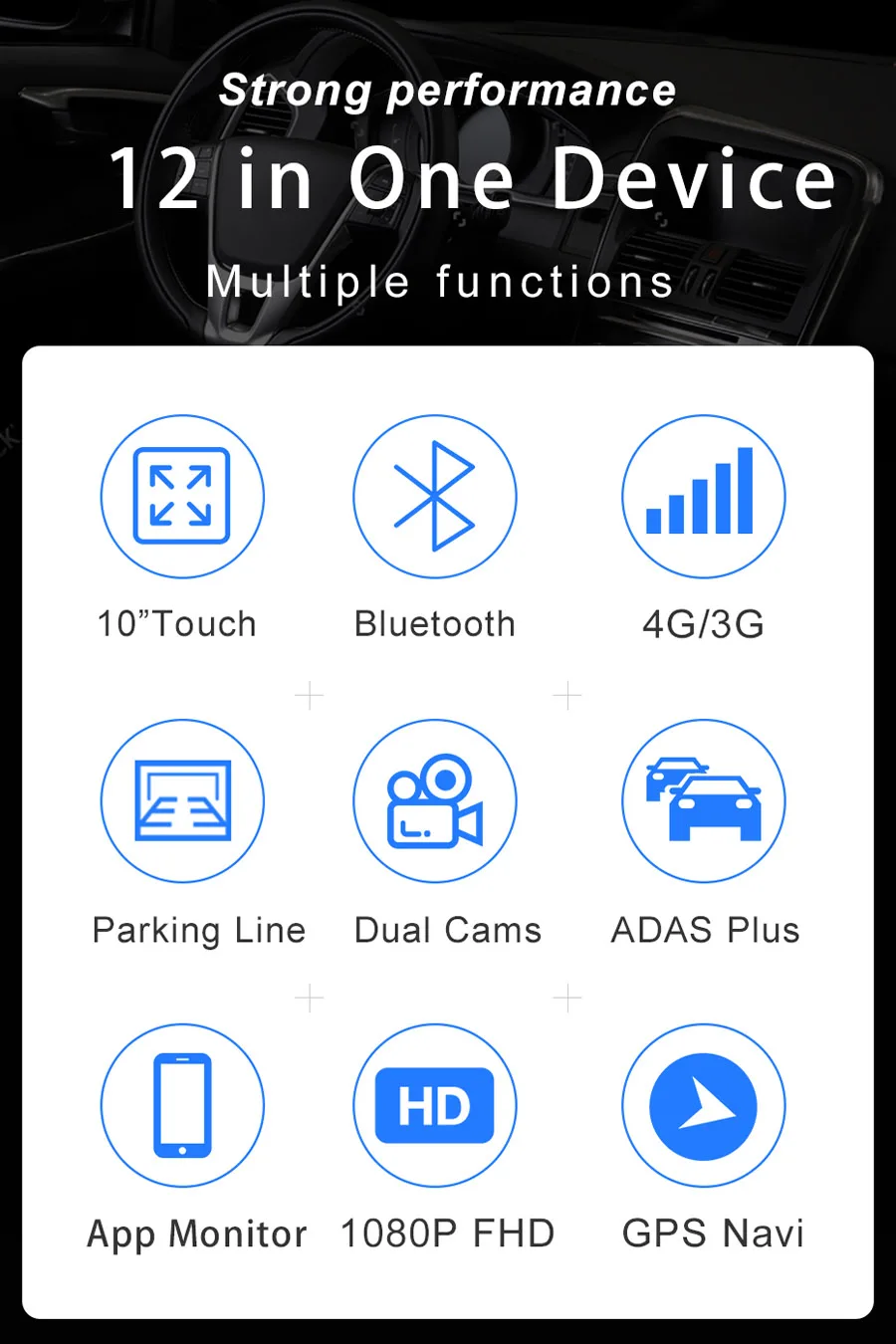 QUIDUX 1" ips Android автомобильный видеорегистратор приборная панель видео регистратор gps навигатор ADAS FHD 1080P двойная камера авто видео регистратор G сенсор