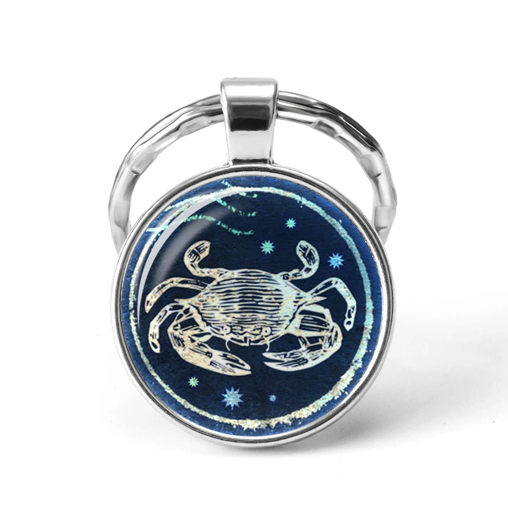12 знаков зодиака подвеска Aries Virgo Leo кольцо для ключей с раком круглый стеклянный