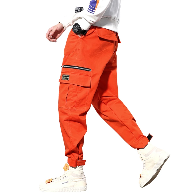 2020 Autumn Men Harajuku Cotton Multi-Pocket Safari Style Fashion Men's Jogger Cargo Pants Streetwear Trousers ABZ394 | Мужская
