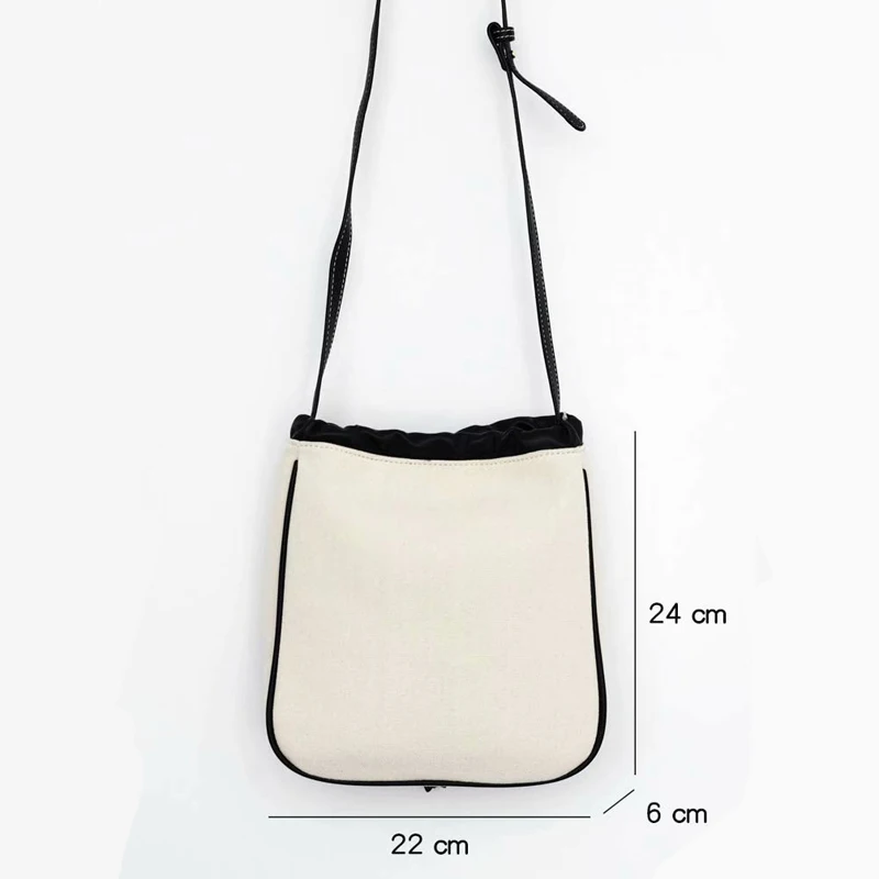 Женская Холщовая Сумка на шнурке Повседневная маленькая сумка через плечо из