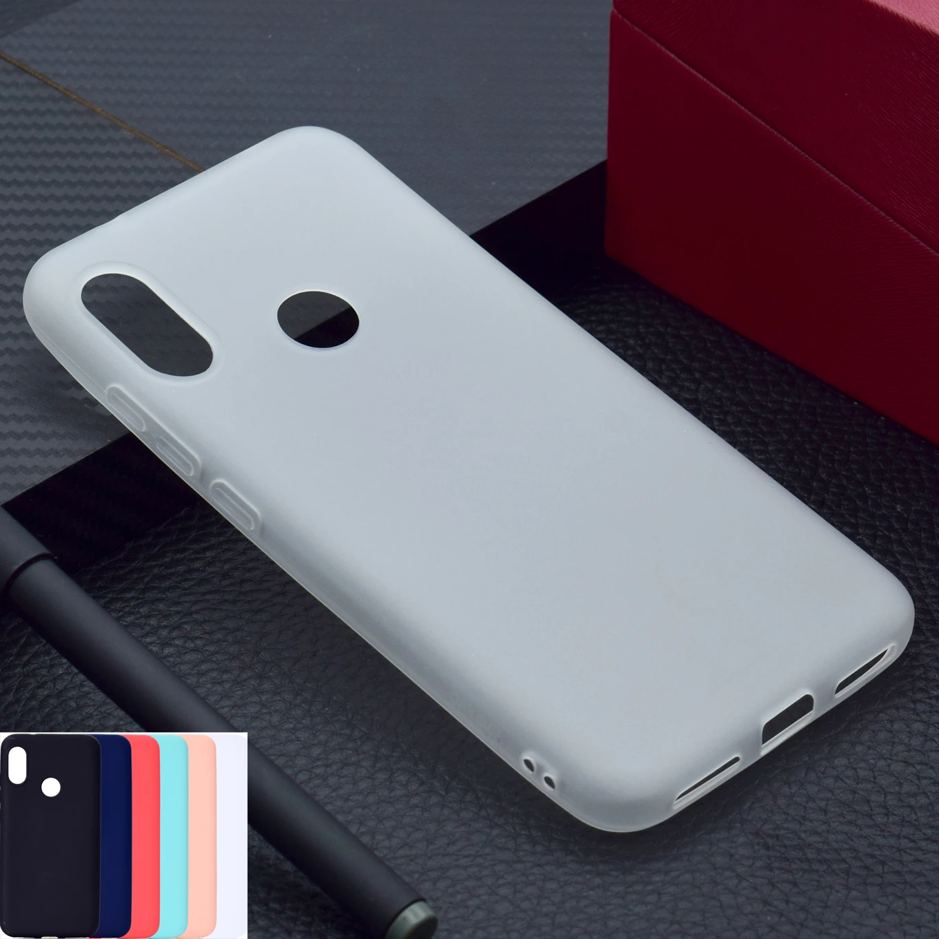 Sunjolly однотонный чехол для Redmi 6 Pro мягкий силиконовый розовый синий тонкий