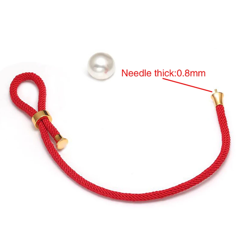 New Electroplated Gold Adjustable Size Red Rope, DIY Beaded Bracelet Jewelry Making Accessories Rope.