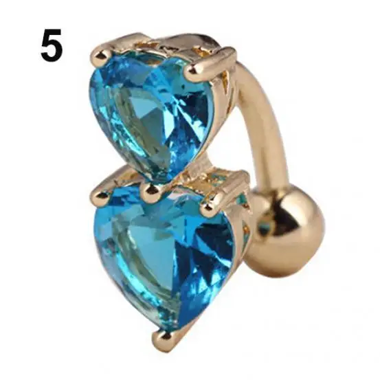 blue FUNIQUE сексуальные женские золотые пирсинг пупка ювелирные изделия для тела кристалл цирконовые Стразы круглые кольца для тела ювелирные изделия - Окраска металла: blue