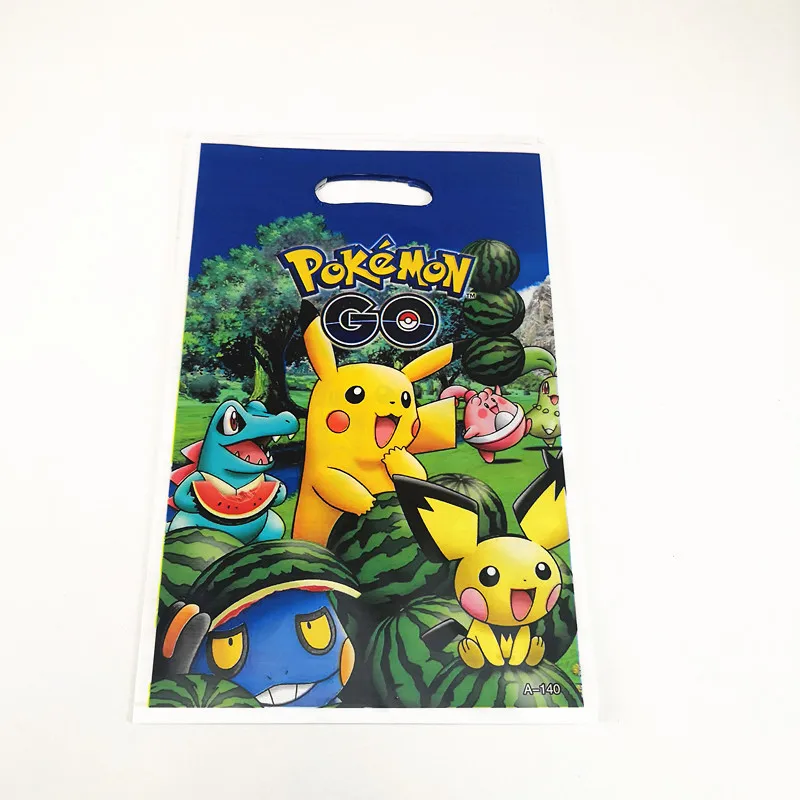 10 шт. 16 5*25 см Pokemon Go пластиковые подарочные пакеты Пикачу мультяшная тема сумка