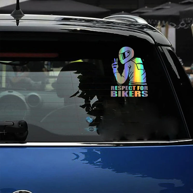 Автомобильная наклейка 14*19 см 3D с уважением для велосипедистов на автомобиль