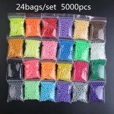 24 bags 24 цвета, 5000 шт., водные липкие бусины, 3D головоломки, игрушки для детей, спрей, бусины, развивающие игрушки для воды - Цвет: 24 bags