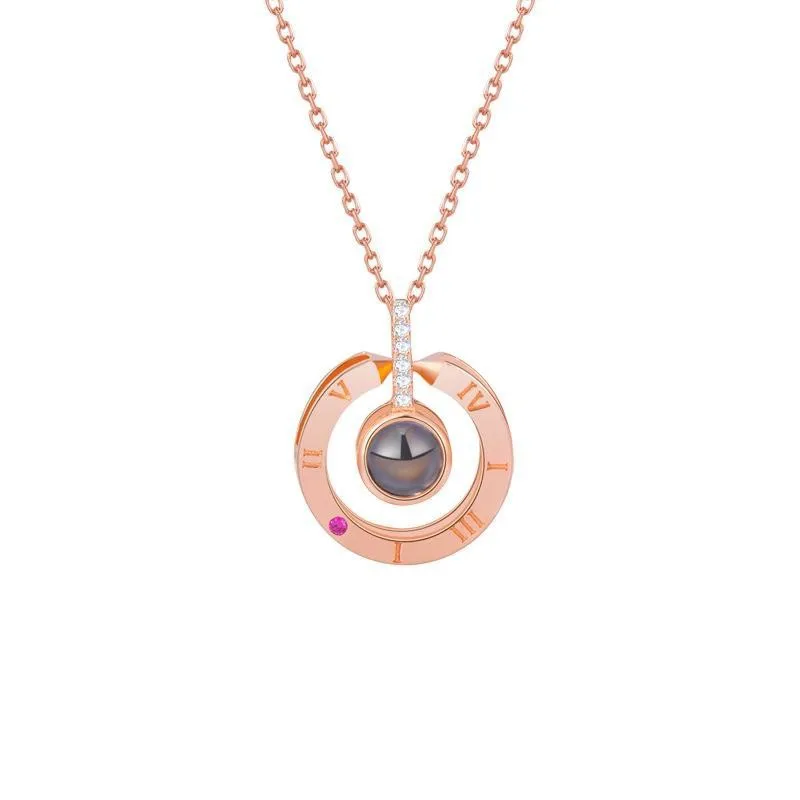100% Silver 925 Heart Necklace I LOVE YOU in 100 Languages Light projection Wedding Pendant | Украшения и аксессуары