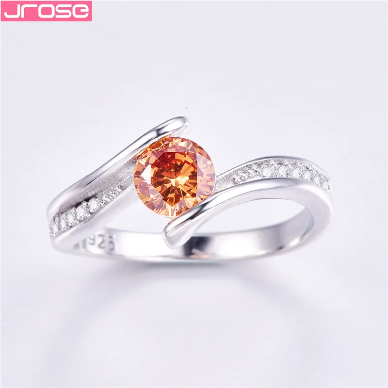 JROSE Новый Обычный дизайн Φ 925 ювелирные изделия Женское кольцо цвета шампанского