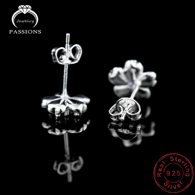 Новые модные серьги гвоздики из стерлингового серебра 925 пробы с цирконием