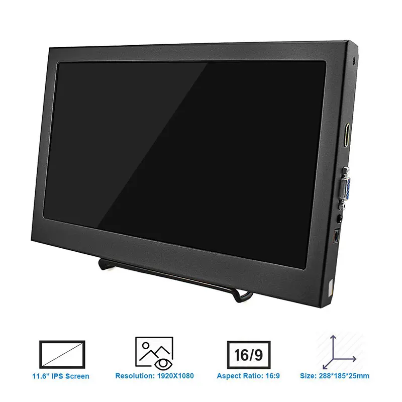 Электрический 11,6 дюймовый ЖК-экран 1366X768 HDMI PS3 PS4 WiiU Xbox360 1080P светодиодный дисплей монитор для Raspberry Pi 3 B 2B Windows 7 8 10