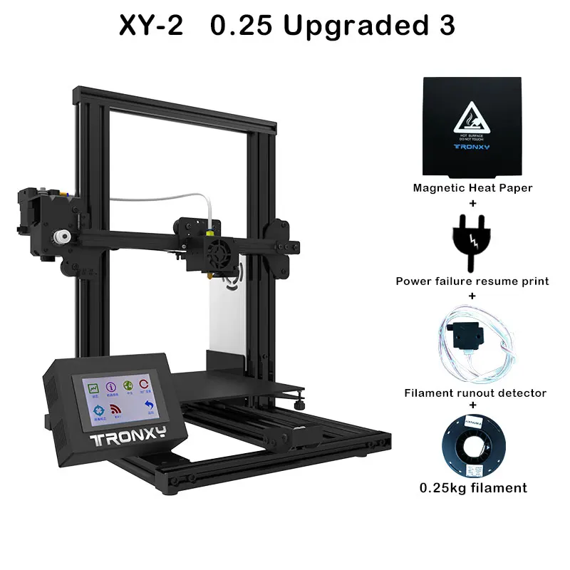xy-2 0.25 Upgraded 3 Tronxy 3d принтер XY-2 легко собрать высокая точность для DIY начинающих металлическая рама структура для печати 3D модель v-слот - Цвет: xy-2 0.25 Upgraded 3