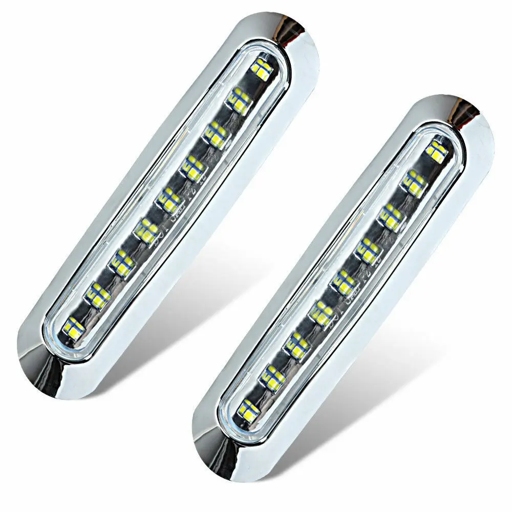 Fuleem 4 шт. 9 светодисветодиодный Хромированные Кольца Светодиодные белые боковые