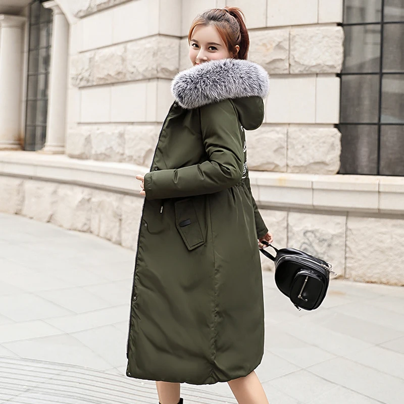 Женская двухсторонняя куртка с мехом теплая длинная парка капюшоном зимнее