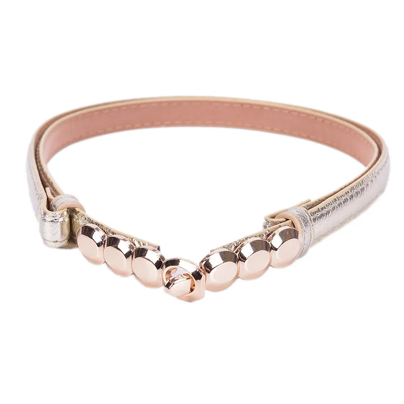 

Women Metal Plate Belts Female Thin Belts Ladies Buckle Belt Faux Leather Dress Waistband