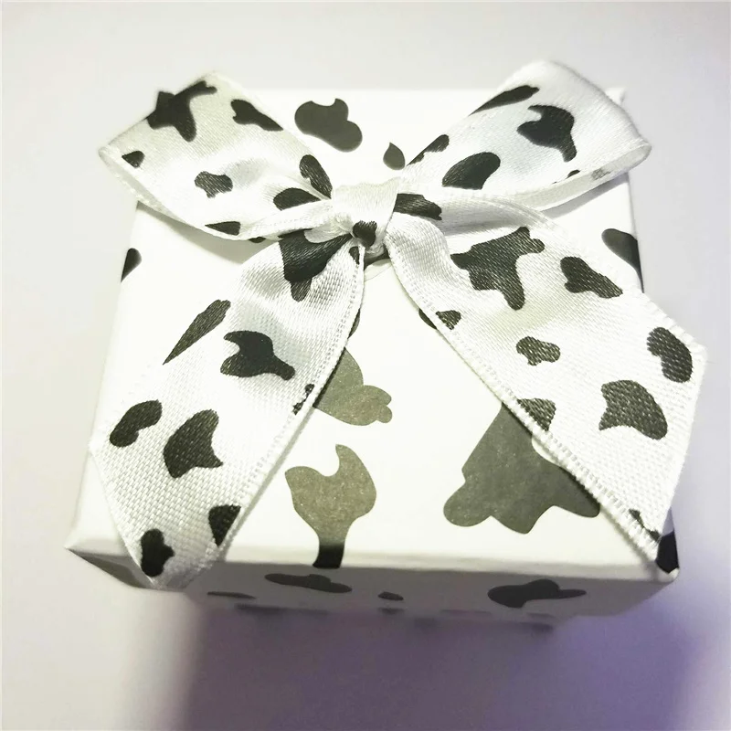Кольца серьги ожерелье коробка ювелирных изделий пятна коровы Милая упаковка