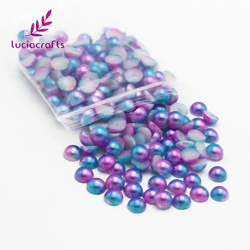 Lucia Crafts 3/4/5/6/8 мм: полукруглый искусственный жемчуг Скрап полукруглые бусины для самостоятельного изготовления одежды/чехол для телефона/украшения для ногтей, F0315