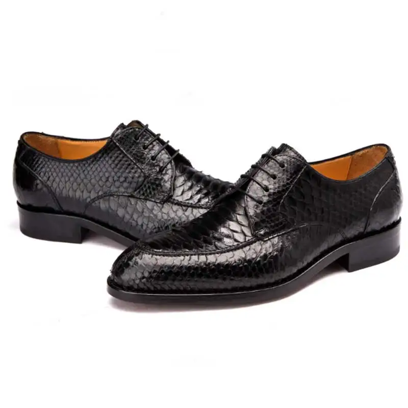 GRIMENTIN/роскошная мужская Свадебная обувь настоящая змеиная кожа деловая ручной