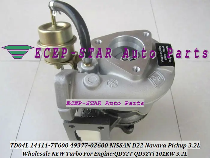 Новый турбокомпрессор TD04L GP14411 7T600 14411 49377 02600 для NISSAN D22 Navara Pickup 3.2L QD32T QD32Ti|turbocharger