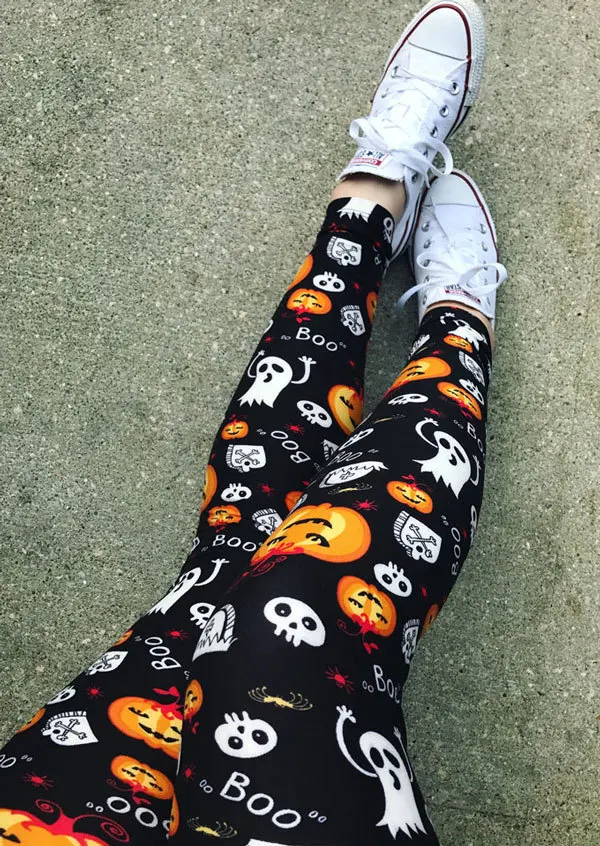 

Halloween Print Leggings Women Casual Ancient Castle Print Slim Women Clothing Bodycon Trousers Pumpkin Ghost Print Women Pants