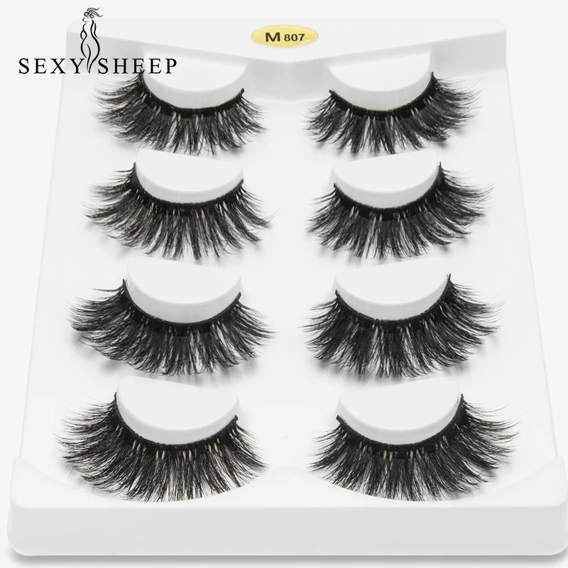 SEXYSHEEP 4 пары натуральные накладные Искусственные ресницы длинный макияж 3d