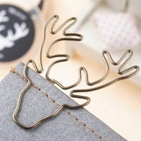 8pcslot vintage deer clip metal paper clips bookmark pin karea stationery cinnamon office accessories memo clips