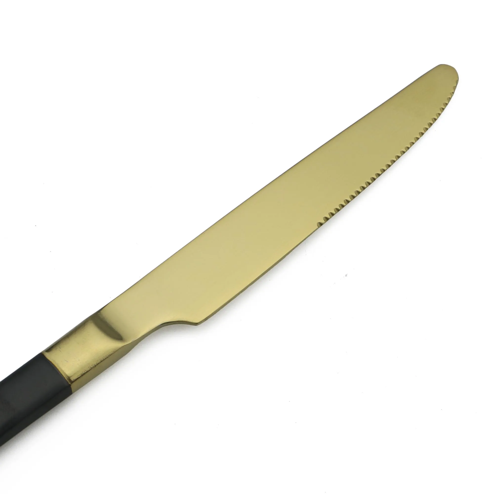 2018 New 24pcs Golden Top Stainless Steel Steak Knife Fork Party Cutlery Dinnerware Set Black Gold Silver Dessert Scoops | Дом и сад