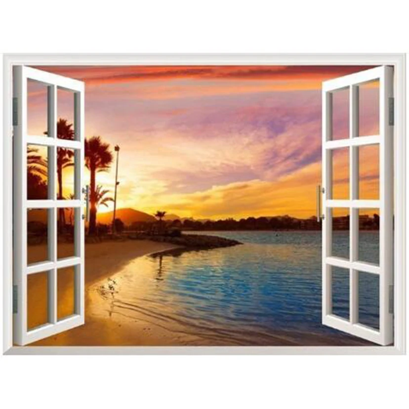 

Diamond embroidery, Pictures of rhinestone,embroidery diamond crystal mosaic, set painting 5D Outside window scene decor WG806