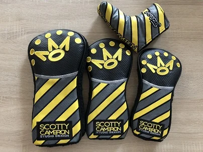 Gold 4pcs Гибридные Чехлы для головы Golf UT из искусственной кожи, 2 цвета, чехол для водителя - Цвет: Gold 4pcs