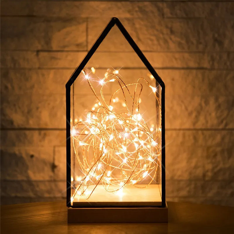 LAIDEYI 2M 20 LED Copper Wire String Light With Button Cell Fairy Lights Outdoor Lighting For Christmas Wedding Decor String|copper wire string