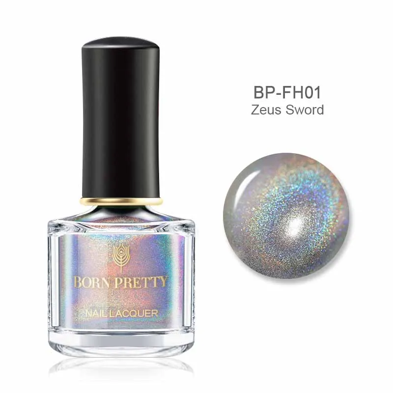 color 5 BORN PRETTY 6ml Iridescent Shiny Holographic Nail Polish Wonderworld Glitter Series Sequins Nail Art Lacquer Manicure Tools - Цвет: color 5