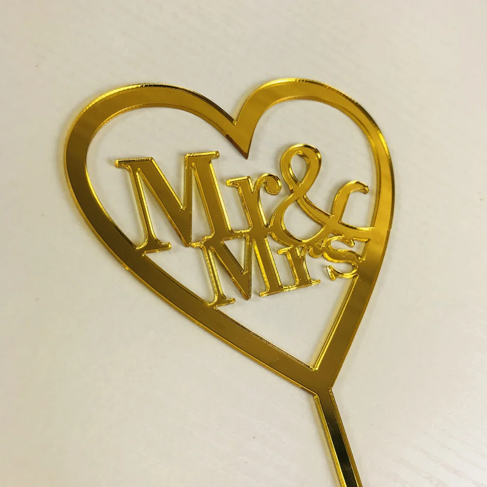 Mr and Mrs с любовью свадебный торт Топпер юбилей и День Святого Валентина украшения