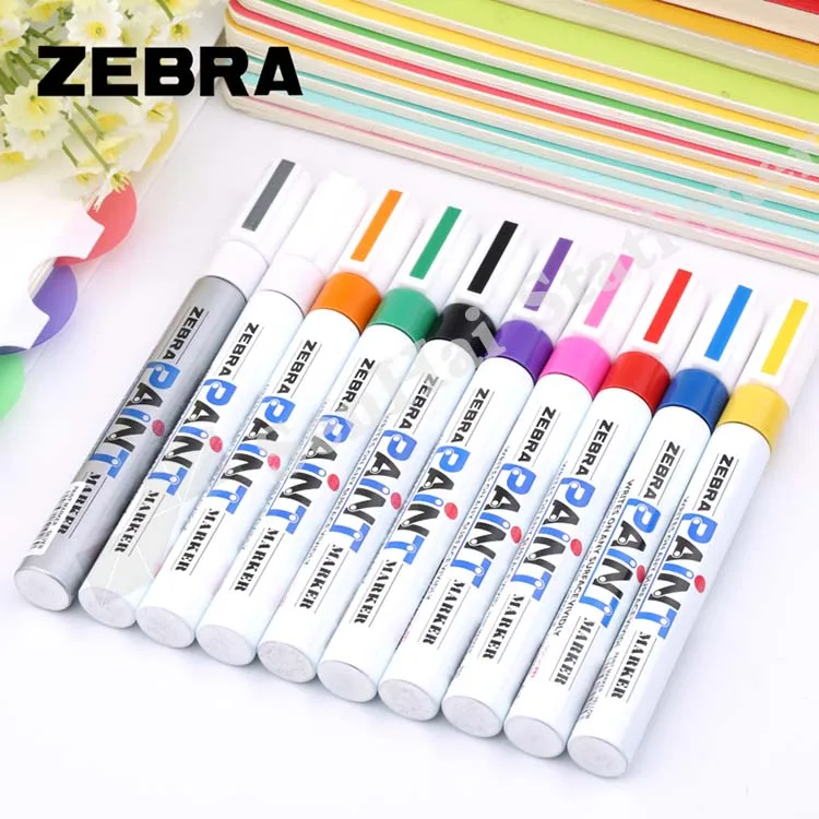1pcs Japan ZEBRA Color Paint Pen MOP-200M Oily Marker High Gloss Touch Up Graffiti Fiber Pen Small Portable Wide Range of Uses