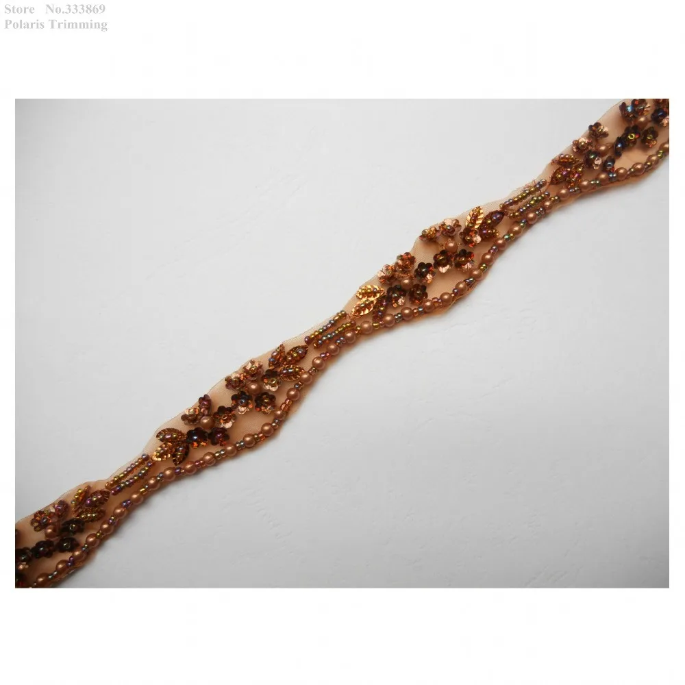 Аппликация кружевная ручной работы с блестками 3 цвета