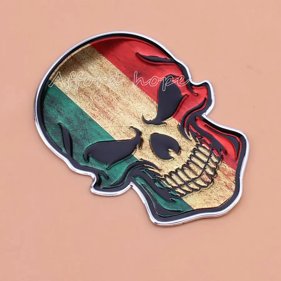 Автомобильный Стайлинг Алюминиевый автомобильный мотоцикл Череп итальянский