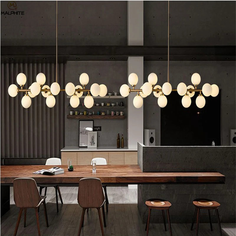 

Nordic gold pendant lamp white glass ball Restaurant bar lights Modern Simple bedroom lighting luminaire American pendant light