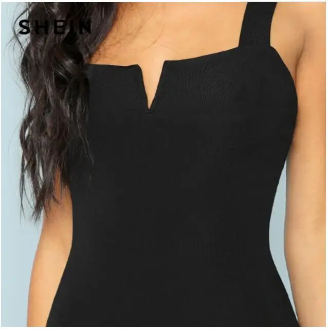 Черное боди с v-образным вырезом спереди сексуальные тонкие облегающие Боди без