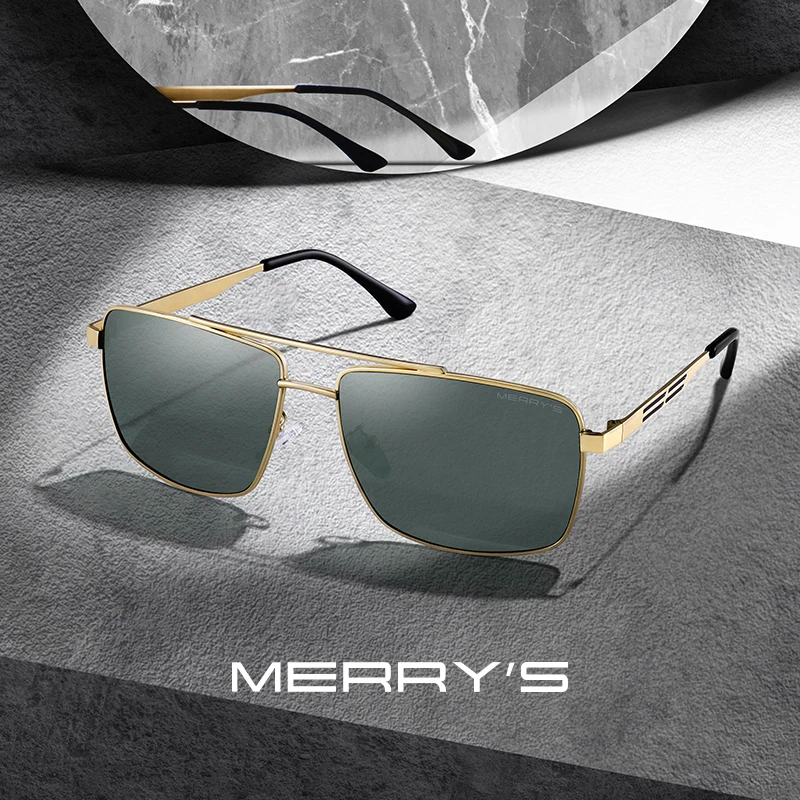 

MERRYS DESIGN Men Classic Rectangle Sunglasses Aviation Frame HD Polarized Sunglasses For Mens Driving UV400 Protection S8280