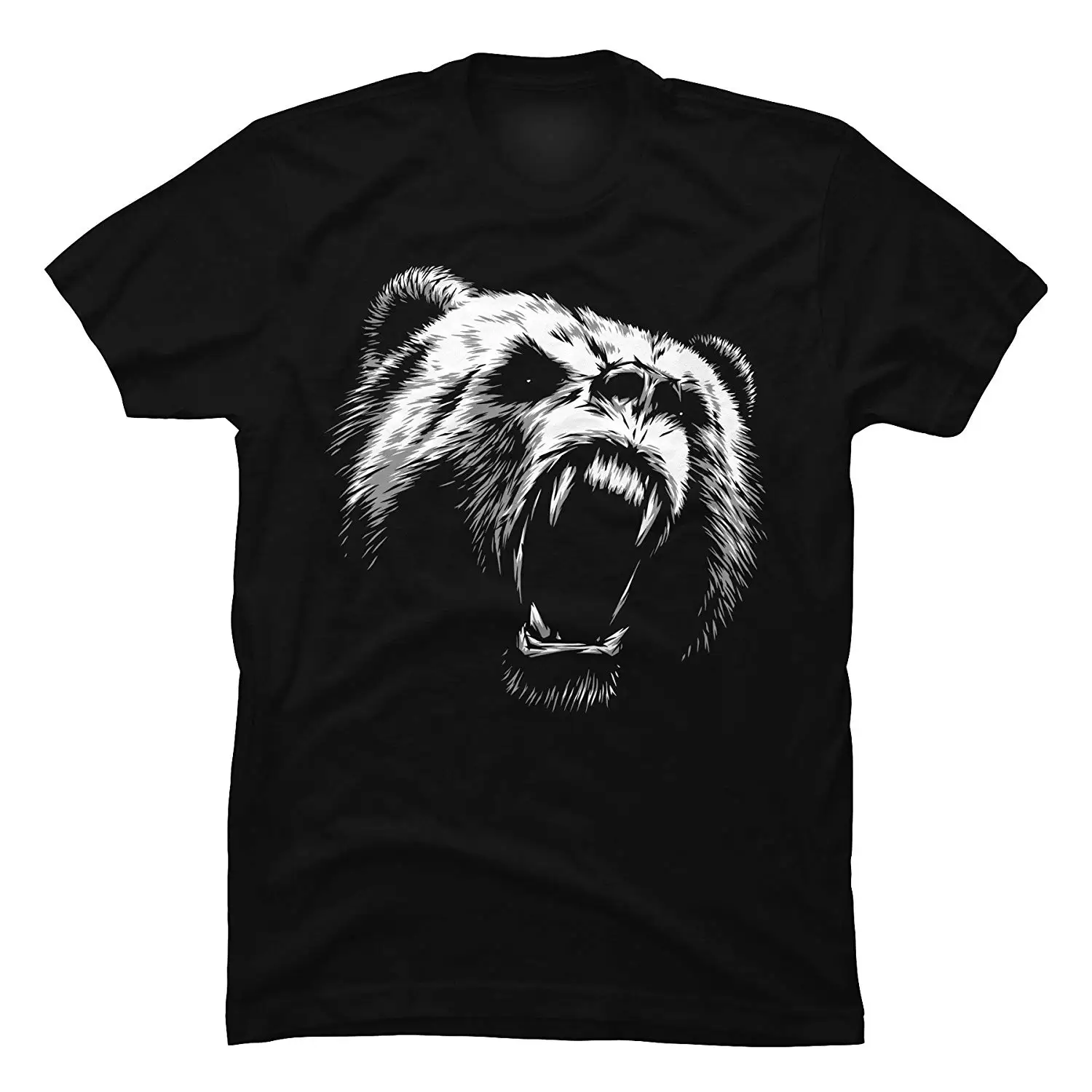 

LVTIANRAN Men's Bear Funny Graphic T Shirt Print T-Shirt Mens Short Sleeve Hot top tee Summer 2018 100% Cotton