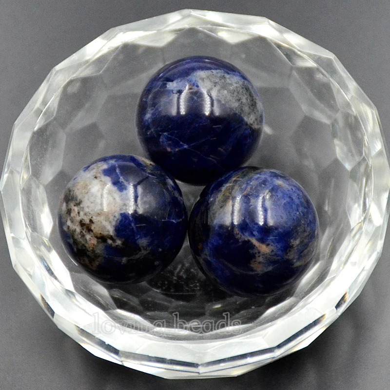 20 штук упак. мм натуральный голубой содалит декоративные камни круглые шарики