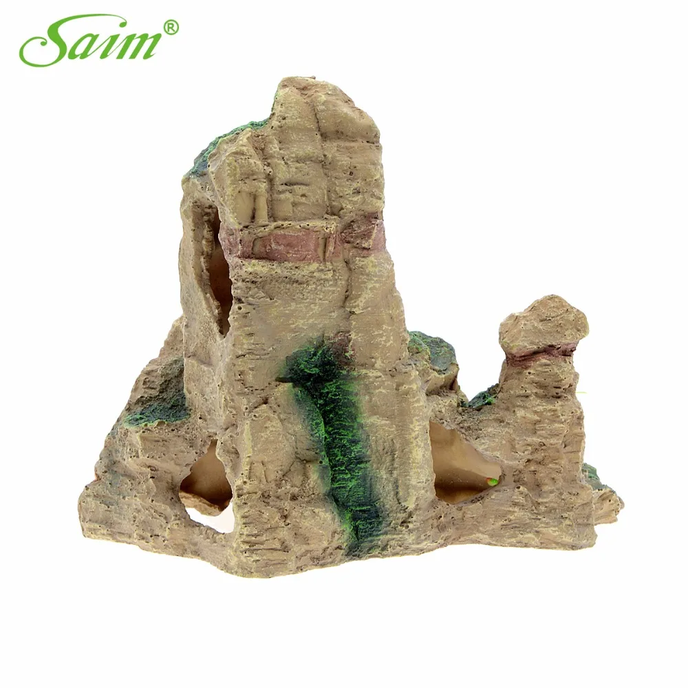 Саим аквариумные симуляторы смолы желтые рокерские растения пещера вид горного