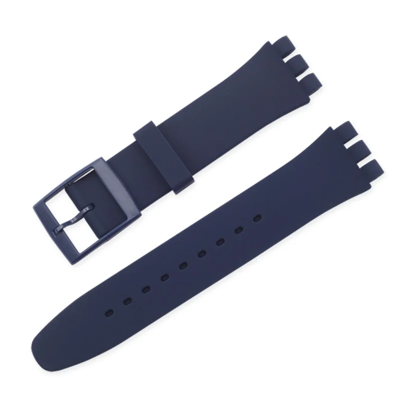 dark blue Ремешок для часов образец ремешка Пряжка для SWATCH силиконовый ремешок для часов 12 мм 16 мм 17 мм 19 мм 20 мм резиновый ремешок аксессуары для часов - Цвет ремешка: dark blue