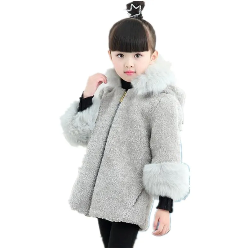 Одежда для девочек коллекция 2019 года осенне-зимнее пальто с искусственным лисьим