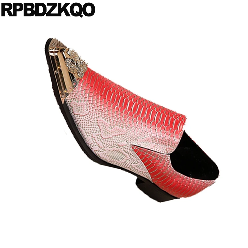 Туфли мужские вечерние с острым носком Крокодиловая Кожа змеиная кожа питона под