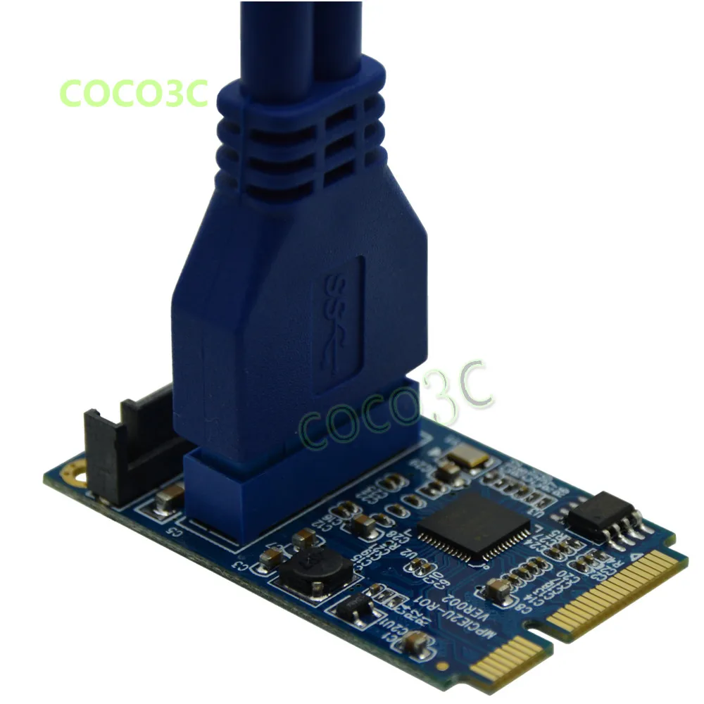 Мини PCIe к двойному USB 3,0 адаптер mpcie в 19Pin USB3.0 header Card+ 19P USB female header к USB3.0 Female spiltter cable